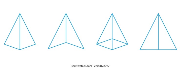Conjunto de ícones infográficos da pirâmide 3d. Ilustração vetorial.