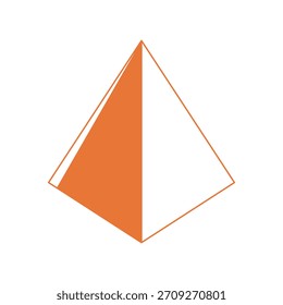 pirâmide 3d forma cor laranja
