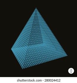 Pyramid. 3d vector illustration. Can be used as design element.