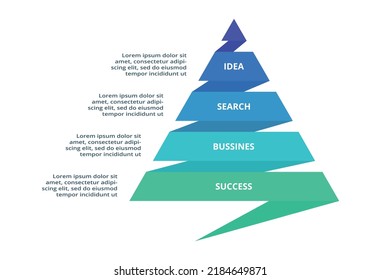 Pyramid with 4 elements, infographic template for web, business, presentations, vector illustration. Business data visualization.