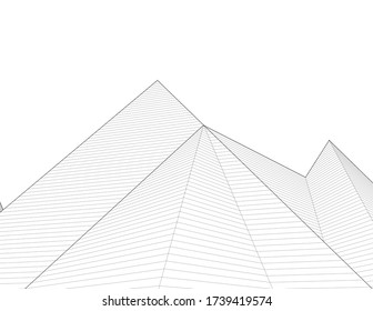pyramid 
abstract architecture 3d illustration sketch