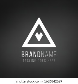 Pyramid abstract Creative triangle symbol design for company logo. Corporate tech geometric identity concept. Stock Vector illustration isolated on white background.