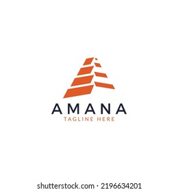 Pyramid Abstract Logo Design. Triangle Absrtact Logo Identity for Branding, Business, Real Estate, Fasion and Luxury Brand