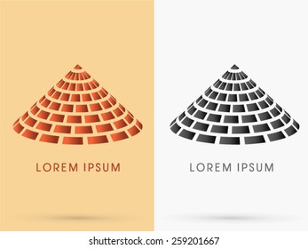 Pyramid, abstract triangle shape,logo, symbol, icon, graphic, vector.