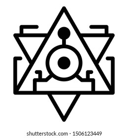 Pyramid alchemy icon. Outline pyramid alchemy vector icon for web design isolated on white background