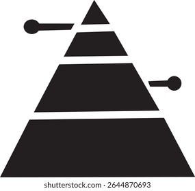 Symbol für Pyramidenanalysebericht. Pyramidendiagramm-Symbol,Geschäftskonzept,Vektordesign für die Präsentation, Vektorgrafik,
