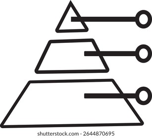 Icono de informe de análisis de pirámide. Icono de gráfico piramidal, concepto de negocio, diseño de Vector para presentación, Ilustración vectorial,
