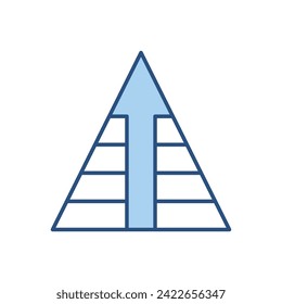 Pyramid with Arrow related vector icon. Isolated on white background. Vector illustration
