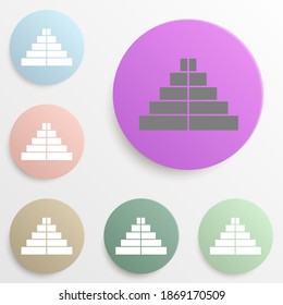 Pyramid badge color set. Simple glyph, flat vector of web icons for ui and ux, website or mobile application