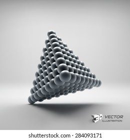 Pyramid of balls. 3d vector illustration. Can be used for marketing, website, presentation.