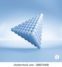 Pirâmide de bolas. Ilustração de vetor 3d. Pode ser usado para marketing, site, apresentação.
