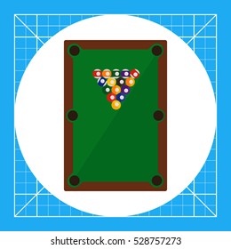 Pyramid of Balls on Billiard Table Icon