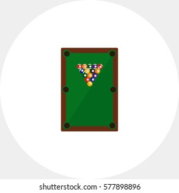 Pyramid of Balls on Billiard Table Icon