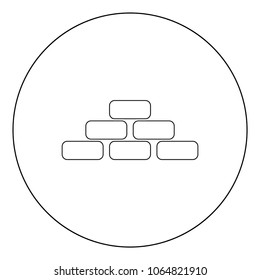 Pyramid black icon in circle vector illustration isolated flat style .