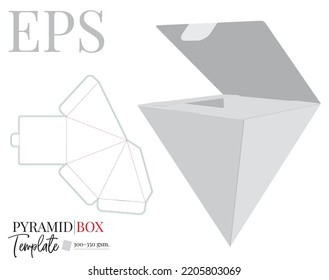 Pyramid Box, die Schnitt Vorlage. Pyramid Box Illustration, Vektorgrafik. Klare Blindfarben einzeln auf weißem Hintergrund zusammenführen. Verpackungsdesign