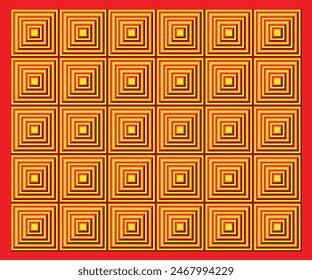 pyramid box on red background