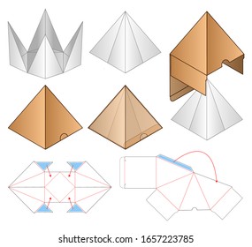 Pyramid Box Verpackung Die Schnitt Vorlage Design