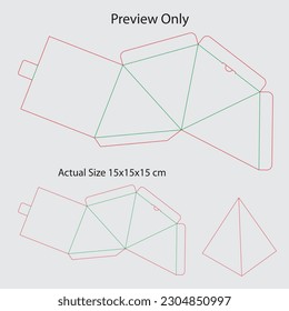 Pyramid Box Template - Die Cut - Key Line