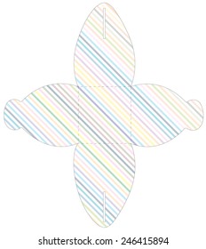 Pyramid box template with stripes