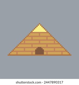 pyramid building icon pixel art