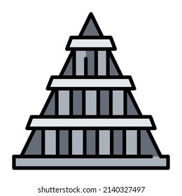 pyramid building vector illustration isolated on white background. Architecture business concept.