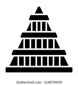 pyramid building vector illustration isolated on white background. Architecture business concept.