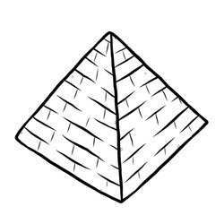Pyramid / Cartoon Vector And Illustration, Black And White, Hand Drawn, Sketch Style, Isolated On White Background.