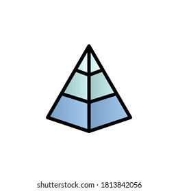 Gráfico de pirámide, icono de vector de degradado de color de análisis