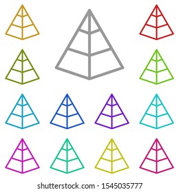 Pyramid chart, analystics multi color icon. Simple thin line, outline vector of project management icons for ui and ux, website or mobile application