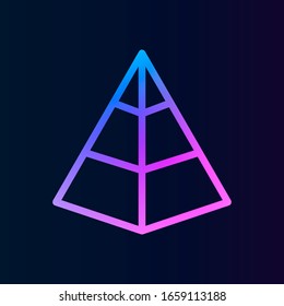 Gráfico pirámide, icono nolan de análisis. Línea delgada simple, vector de esquema de iconos de administración de proyectos para ui y ux, sitio web o aplicación móvil