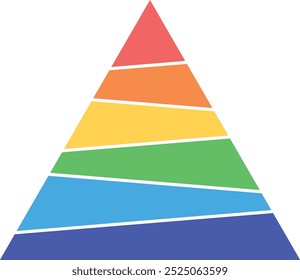 Elemento de cor do gráfico de pirâmide. Diagrama infográfico de nível