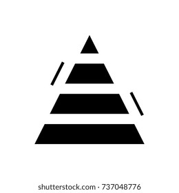 pyramid chart finance icon, vector illustration, black sign on isolated background