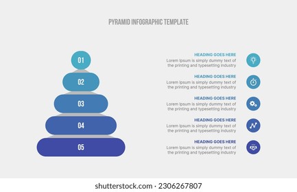 Infografik der Pyramid-Grafik mit flachen Vektorgrafiken