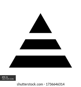 Pyramid Chart. Flat Vector Icon illustration. Simple black symbol on white background. Pyramid Chart sign design template for web and mobile UI element.