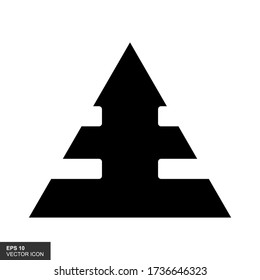 Pyramid Chart. Flat Vector Icon illustration. Simple black symbol on white background. Pyramid Chart sign design template for web and mobile UI element.