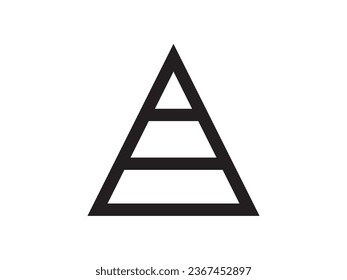 Pyramid Chart. Flat Vector Icon illustration. Simple black symbol on white background. Black pyramids Egyptian icon. Simple illustration of tourism black pyramids Egyptian vector icon