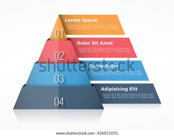 Pyramid Chart Four Elements Numbers Text Stock Vector (Royalty Free ...