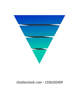 Pyramid chart with four elements, Vector illustration isolated on white background.