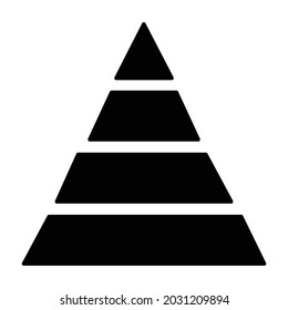 Pyramid chart Glyph Style vector icon which can easily modify or edit 