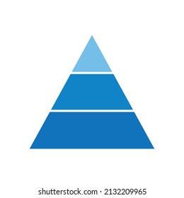 pyramid chart graph infographics diagram icon vector on white background