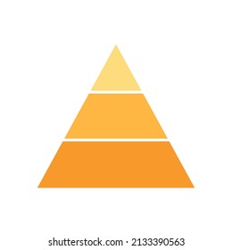 pyramid chart graph infographics diagram icon vector on white background