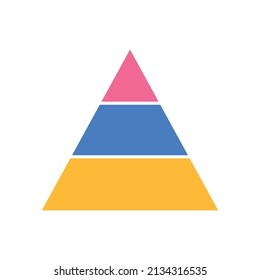 pyramid chart graph infographics diagram icon vector on white background