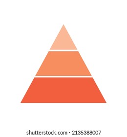 pyramid chart graph infographics diagram icon vector on white background