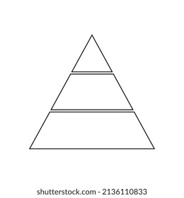 pyramid chart graph infographics diagram icon vector on white background