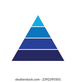 pyramid chart graph infographics diagram on white background