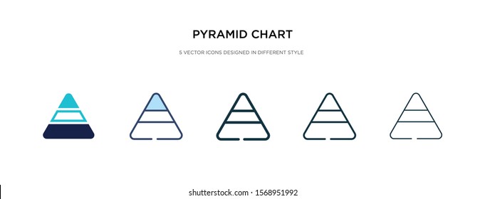 pyramid chart icon in different style vector illustration. two colored and black pyramid chart vector icons designed in filled, outline, line and stroke style can be used for web, mobile, ui