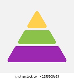 Pyramid chart icon in flat style, use for website mobile app presentation