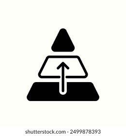 Icono de gráfico piramidal, icono de estilo negro glifo