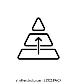  pyramid chart icon, isolated planning outline icon with white background, perfect for website, blog, logo, graphic design, social media, UI, mobile app, EPS 10 vector illustration