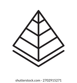 Pyramidendiagramm Symbol Linie Vektordesign im trendigen Stil